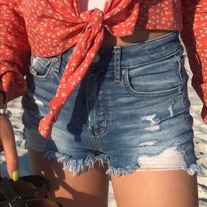 American Eagle high-waisted denim shorts